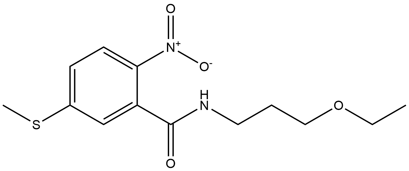 N-(3-ethoxypropyl)-5-(methylthio)-2-nitrobenzamide 结构式