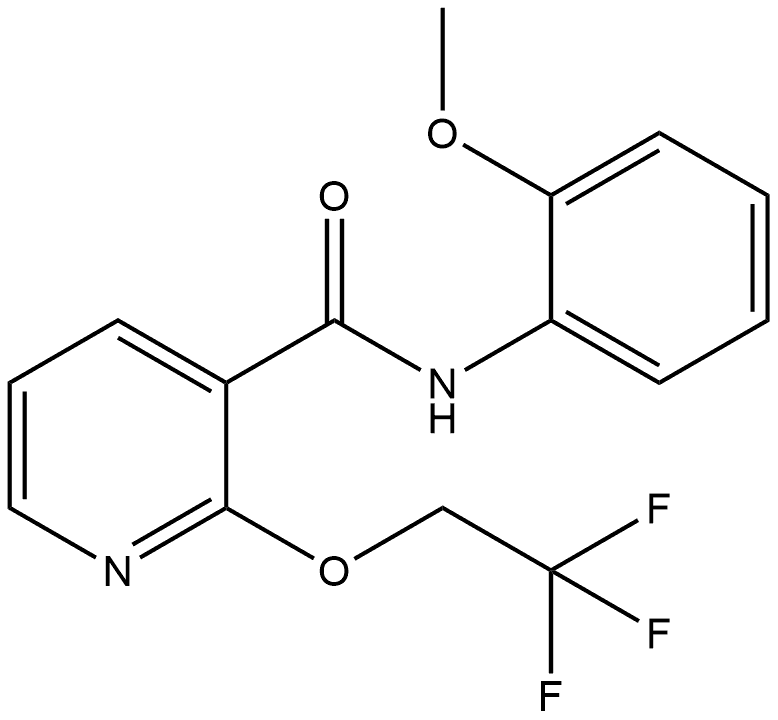 N-(2-Methoxyphenyl)-2-(2,2,2-trifluoroethoxy)-3-pyridinecarboxamide 结构式