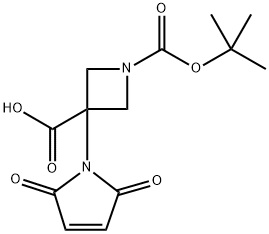 1,3-Azetidinedicarboxylic acid, 3-(2,5-dihydro-2,5-dioxo-1H-pyrrol-1-yl)-, 1-(1,1-dimethylethyl) ester 结构式