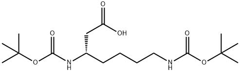 Heptanoic acid, 3,7-bis[[(1,1-dimethylethoxy)carbonyl]amino]-, (3S)- 结构式