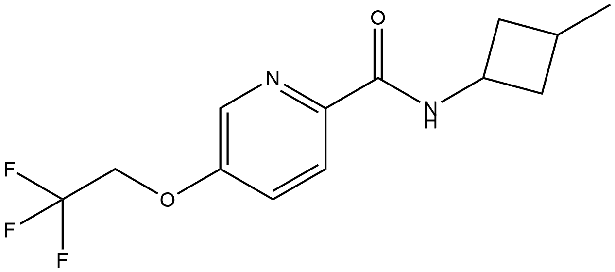 N-(3-Methylcyclobutyl)-5-(2,2,2-trifluoroethoxy)-2-pyridinecarboxamide 结构式