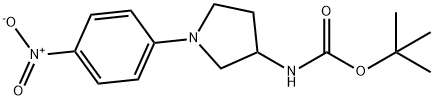 Carbamic acid, N-[1-(4-nitrophenyl)-3-pyrrolidinyl]-, 1,1-dimethylethyl ester 结构式