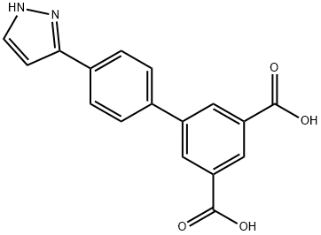4'-(1H-吡唑-3-基)-[1,1'-联苯]-3,5-二羧酸 结构式