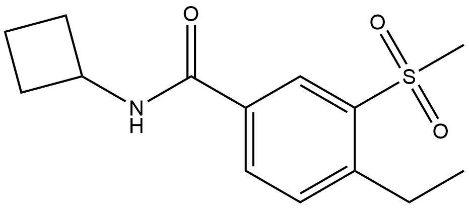 N-Cyclobutyl-4-ethyl-3-(methylsulfonyl)benzamide 结构式