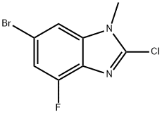 6-溴-2-氯-4-氟-1-甲基-1H-苯并咪唑 结构式