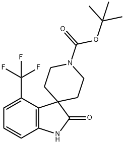 Tert-Butyl 2-oxo-4-(trifluoromethyl)spiro[indoline-3,4'-piperidine]-1'-carboxylate 结构式