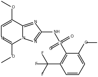 N-{5,8-dimethoxy-[1,2,4]triazolo[1,5-c]pyrimidin-2-
yl}-2-methoxy-6-(trifluoromethyl)benzene-1-sulfon
amide 结构式