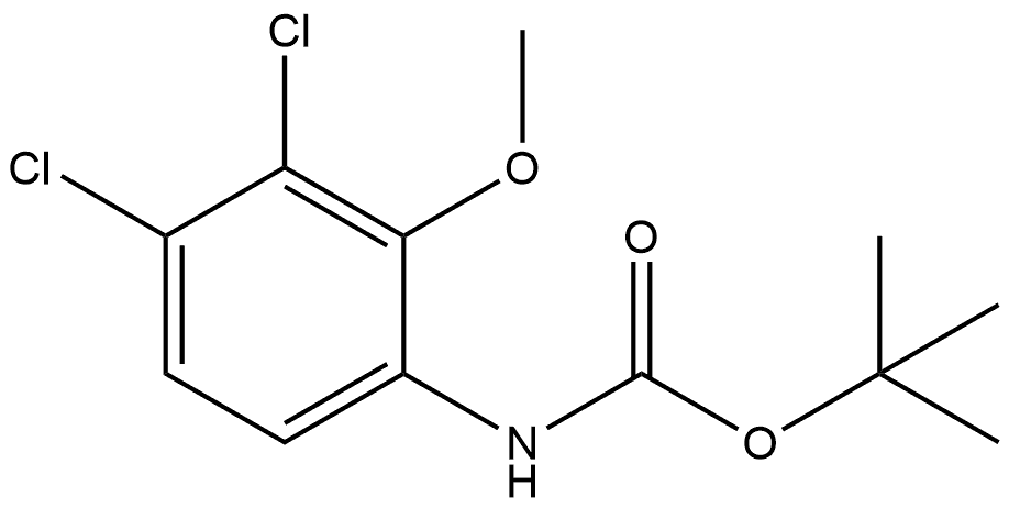 (3,4-二氯-2-甲氧基苯基)氨基甲酸叔丁酯 结构式