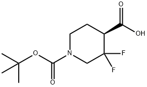 1,4-Piperidinedicarboxylic acid, 3,3-difluoro-, 1-(1,1-dimethylethyl) ester, (4S)- 结构式
