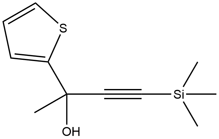 α-Methyl-α-[2-(trimethylsilyl)ethynyl]-2-thiophenemethanol 结构式