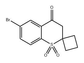 Spiro[2H-1-benzothiopyran-2,1'-cyclobutan]-4(3H)-one, 6-bromo-, 1,1-dioxide 结构式