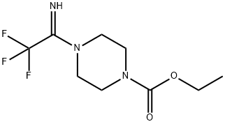 Ethyl 4-(2,2,2-trifluoroethanimidoyl)piperazine-1-carboxylate 结构式