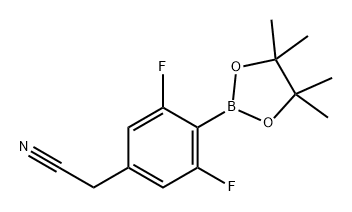 2-(3,5-二氟-4-(4,4,5,5-四甲基-1,3,2-二氧硼杂环戊烷-2-基)苯基)乙腈 结构式