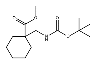 Cyclohexanecarboxylic acid, 1-[[[(1,1-dimethylethoxy)carbonyl]amino]methyl]-, methyl ester 结构式
