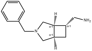 REL-(((1R,5S,6R)-3-苄基-3-氮杂双环(3.2.0)庚烷-6-基)甲胺) 结构式