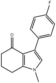 3-(4-氟苯基)-1-甲基-6,7-二氢-1H-吲哚-4(5H)-酮 结构式