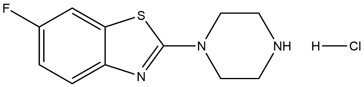 6-氟-2-(哌嗪-1-基)苯并[D]噻唑盐酸 结构式