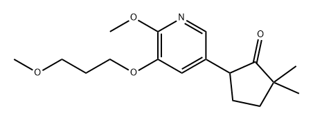 Cyclopentanone, 5-[6-methoxy-5-(3-methoxypropoxy)-3-pyridinyl]-2,2-dimethyl- 结构式