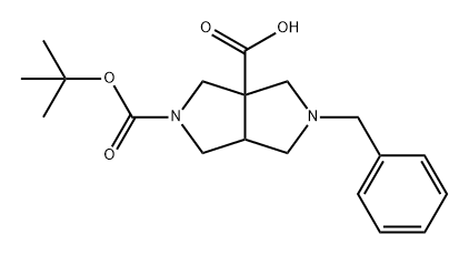 2-benzyl-5-[(2-methylpropan-2-yl)oxycarbonyl]-3,4,6,6a-tetrahydro-1H-pyrrolo[3,4-c]pyrrole-3a-carboxylic acid 结构式
