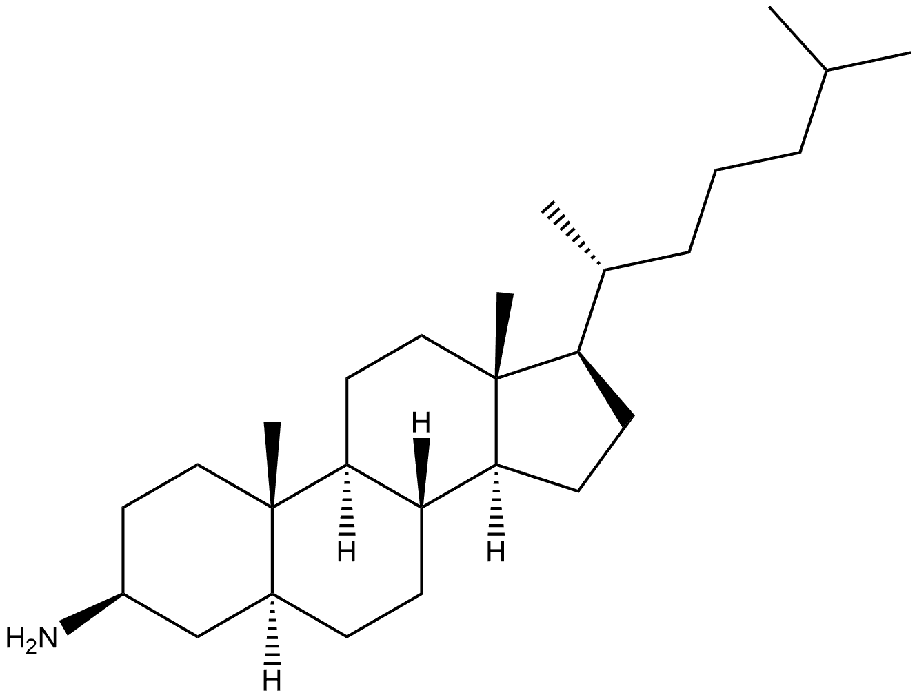 (3β,5α)-Cholestan-3-amine 结构式