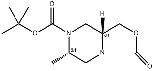 (6S,8AR)-6-甲基-3-氧代四氢-3H-噁唑并[3,4-A]吡嗪-7(1H)-羧酸叔丁酯 结构式