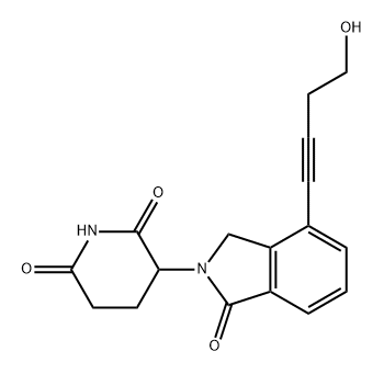 3-[1,3-DIHYDRO-4-(4-HYDROXY-1-BUTYN-1-YL)-1-OXO-2H-ISOINDOL-2-YL]-2,6-PIPERIDINEDIONE 结构式