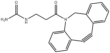 N-[3-(11,12-二脱氢二苯并[B,F]]氮杂环辛-5(6H)-基)-3-氧代丙基]脲 结构式