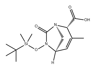 (2S,5R)-6-[TERT-BUTYL(DIMETHYL)SILYL]OXY-3-METHYL-7-OXO-1,6-DIAZABICYCLO[3.2.1]OCT-3-ENE-2-CARBOXYLI 结构式