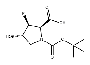 (2R,3S,4S)-1-(叔丁氧羰基)-3-氟-4-羟基吡咯烷-2-羧酸 结构式