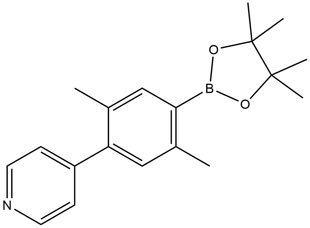 4-[2,5-Dimethyl-4-(4,4,5,5-tetramethyl-1,3,2-dioxaborolan-2-yl)phenyl]pyridine 结构式