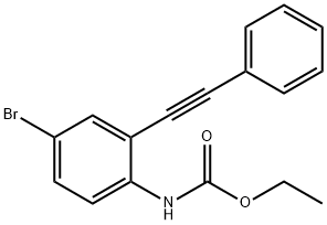 Carbamic acid, [4-bromo-2-(phenylethynyl)phenyl]-, ethyl ester (9CI) 结构式