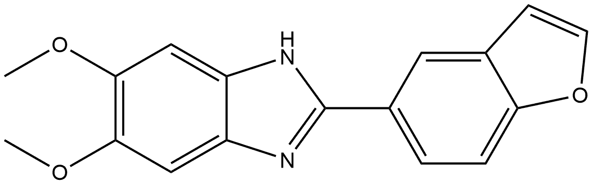 2-(1-benzofuran-5-yl)-5,6-dimethoxy-1H-1,3-benzodiazole 结构式