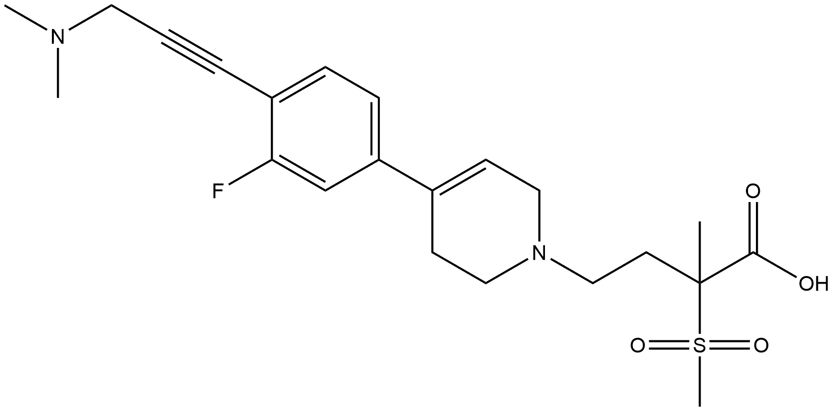 4-(4-(4-(3-(DIMETHYLAMINO)PROP-1-YN-1-YL)-3-FLUOROPHENYL)-3,6-DIHYDROPYRIDIN-1(2H)-YL)-2-METHYL-2-(M 结构式