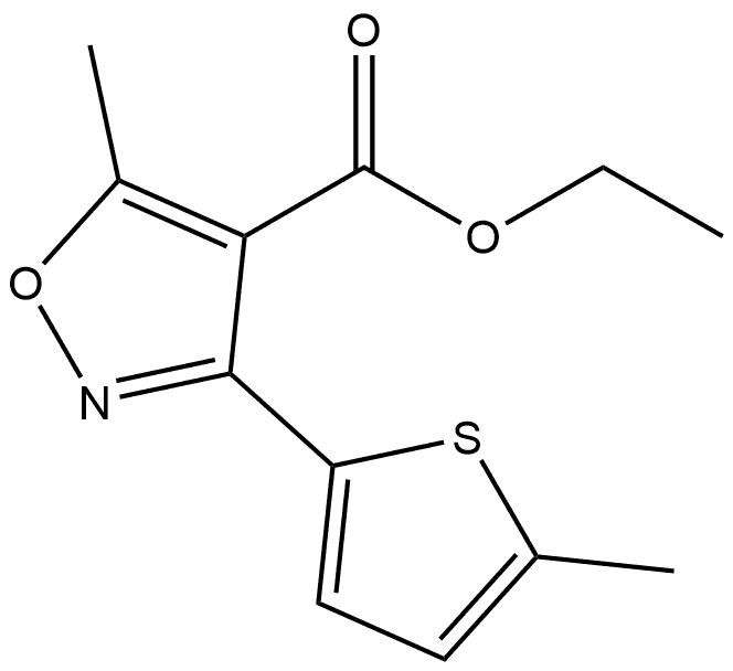 5-甲基-3-(5-甲基-2-噻吩基)异噁唑-4-甲酸乙酯 结构式