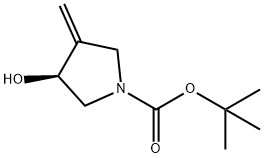 (S)-3-羟基-4-亚甲基吡咯烷-1-甲酸叔丁酯 结构式