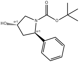 1-Pyrrolidinecarboxylic acid, 4-hydroxy-2-phenyl-, 1,1-dimethylethyl ester, (2R,4R)- 结构式