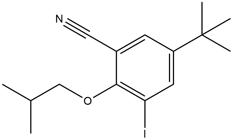 5-(1,1-Dimethylethyl)-3-iodo-2-(2-methylpropoxy)benzonitrile 结构式