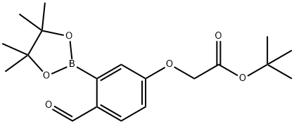 Acetic acid, 2-[4-formyl-3-(4,4,5,5-tetramethyl-1,3,2-dioxaborolan-2-yl)phenoxy]-, 1,1-dimethylethyl ester 结构式