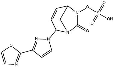 Sulfuric acid, mono[2-[3-(2-oxazolyl)-1H
pyrazol-1-yl]-7-oxo-1,6-diazabicyclo[3.2.1]oct-
3-en-6-yl] ester 结构式