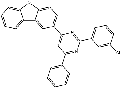 2-(3-氯苯基)-4-(二苯并[B,D]呋喃-2-基)-6-苯基-1,3,5-三嗪 结构式