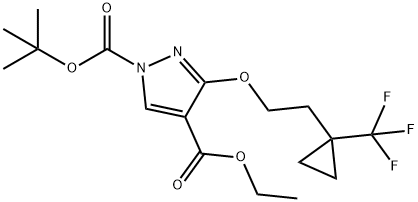 1-(tert-butyl) 4-ethyl 3-(2-(1-(trifluoromethyl)cyclopropyl)ethoxy)-1H-pyrazole-1,4-dicarboxylate 结构式