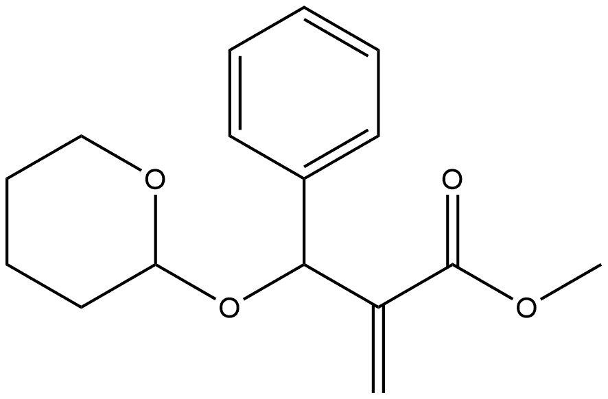 Benzenepropanoic acid, α-methylene-β-[(tetrahydro-2H-pyran-2-yl)oxy]-, methyl ester 结构式