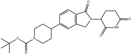 3-[5-(1-BOC-4-哌啶基)-1-氧代-2-异吲哚啉基]哌啶-2,6-二酮 结构式