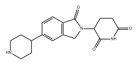 3-(1-氧代-5-(哌啶-4-基)异吲哚-2-基)哌啶-2,6-二酮 结构式