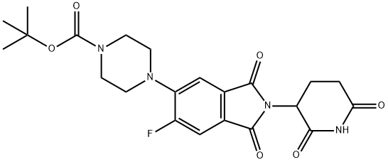 4-(2-(2,6-二氧代哌啶-3-基)-6-氟-1,3-二氧代异吲哚啉-5-基)哌嗪-1-甲酸叔丁酯 结构式