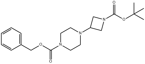 1-CBZ-4-(1-BOC-氮杂环丁烷-3-基)哌嗪 结构式