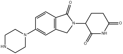 3-(1-氧代-5-(哌嗪-1-基)异吲哚啉-2-基)哌啶-2,6-二酮 结构式