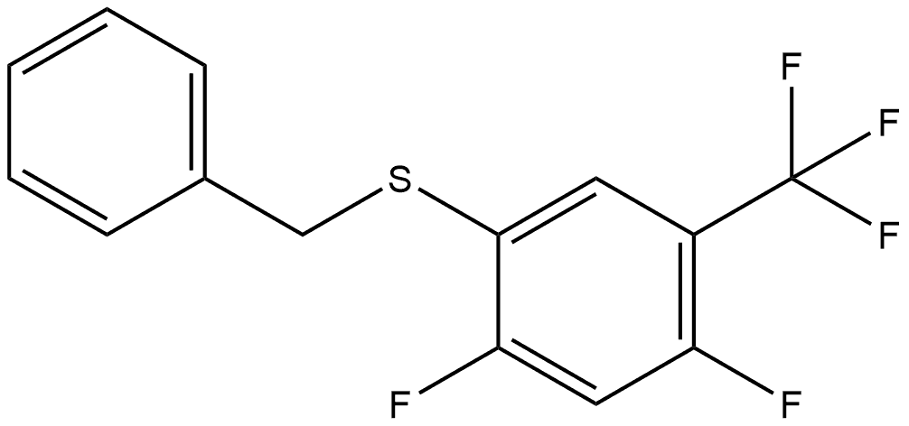 1,5-Difluoro-2-[(phenylmethyl)thio]-4-(trifluoromethyl)benzene 结构式