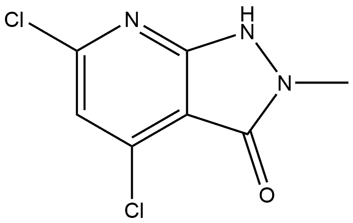 4,6-二氯-2-甲基-1H-吡唑并[3,4-B]吡啶-3(2H)-酮 结构式