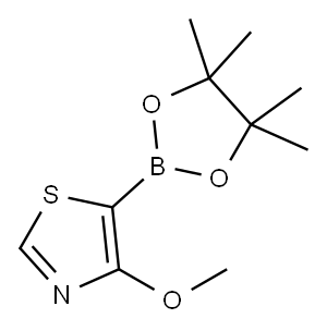 Thiazole, 4-methoxy-5-(4,4,5,5-tetramethyl-1,3,2-dioxaborolan-2-yl)- 结构式